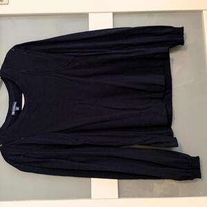 Democracy Women's Long Sleeve Top Medium Navy